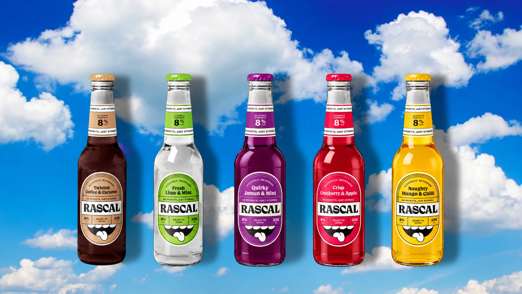Rascal’s five flavours — all 8% ABV